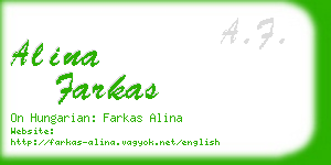 alina farkas business card